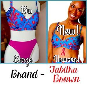 Bright floral, print, bikini set! Tabitha Brown + Shade&Shore bottoms NEW w tag